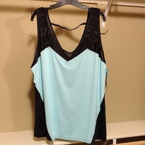Livi Active Light Blue & Black Performance Tank 26/28